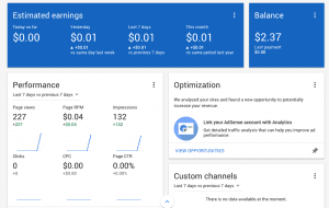 Mencoba Google Adsense di website arthanugraha.com