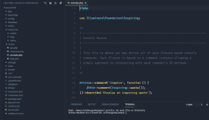 Menggunakan Route Console.php