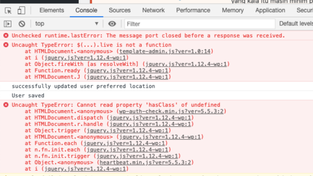 Error Yang Keluar Di cek di Google Chrome